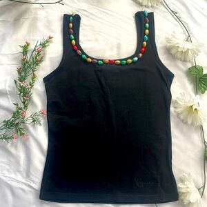NWOT: Maldonado Beaded Top 100% cotton